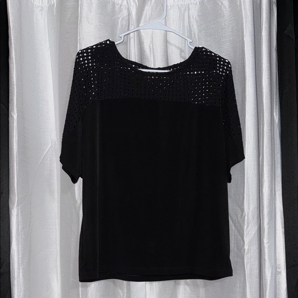 Chico's Black Mesh Top